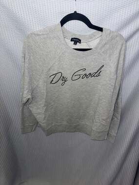 Originality. Dry Goods Graphic Grey Raglan Sweatshirt Size S